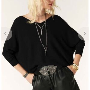 ba&sh Navy Elsy Button V-Neck Cardigan size M NWOT